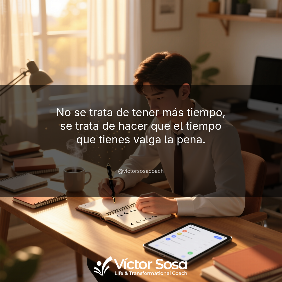No se trata de tener más tiempo, se trata de hacer que el tiempo que tienes valga la pena.